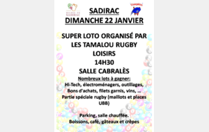 Loto Tamalou rugby loisir Sadirac 2023